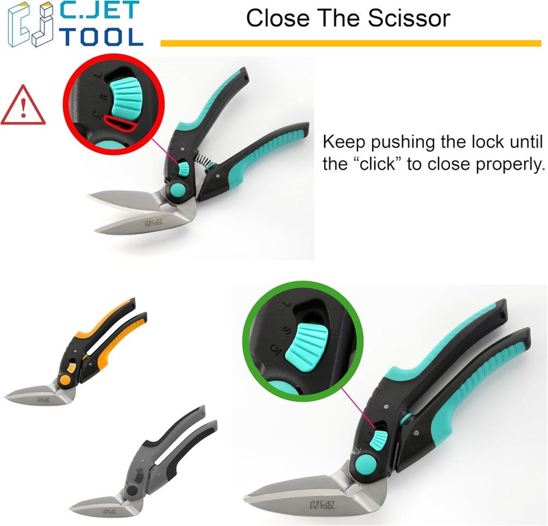 C.JET TOOL 10" Heavy Duty Carpet Cutter, Industrial Scissors, Multipurpose, Professional Soft Grip Stainless Steel (Turquoise) - Image 5